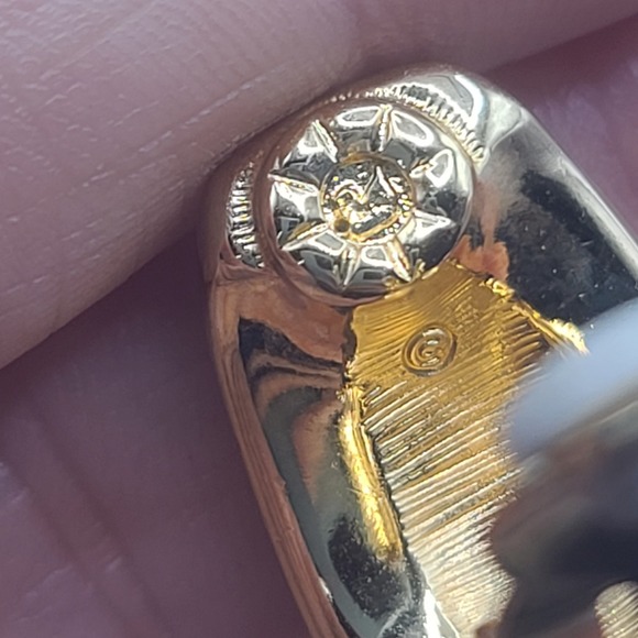 Vintage Swarovski Earrings Rhinestone Gold Tone Signed‎ Swan Clip Ons Heavy READ - Picture 7 of 9